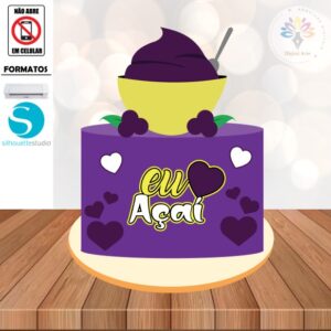 Arquivo de Corte Topo de Bolo Açaí #001