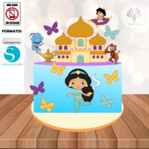 Arquivo de Corte Topo de Bolo Aladdin #002