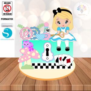 Arquivo de corte Topo de Bolo Alice #001
