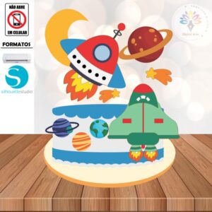 Arquivo de Corte Topo de Bolo Astronauta #001