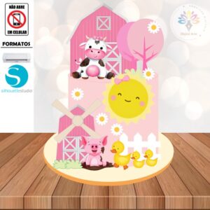 Arquivo de Corte Topo de Bolo Fazendinha #014