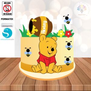 Arquivo de Corte Topo de Bolo Ursinho Pooh #001