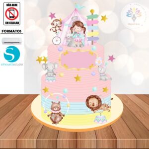 Arquivo de Corte Topo de Bolo Circo #002