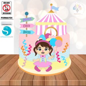 Arquivo de Corte Topo de Bolo Circo #016