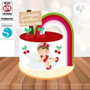 Arquivo de Corte Topo de Bolo Cerejinha Baby #001