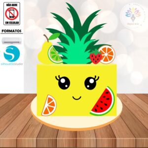 Arquivo Topo de Bolo Abacaxi frutas