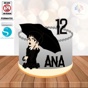 Arquivo de Corte Topo de Bolo Wandinha #002