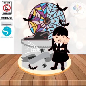 Arquivo de Corte Topo de Bolo Wandinha #004