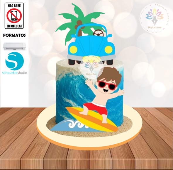 Arquivo Topo de Bolo Surf #01
