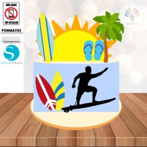 Arquivo de Corte Topo de Bolo Surf #02