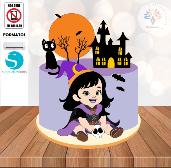 Arquivo de Corte Topo de Bolo Halloween #009