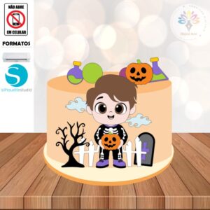 Arquivo de Corte Topo de Bolo Halloween #011