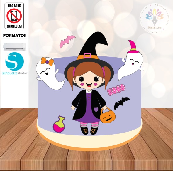 Arquivo de Corte Topo de Bolo Halloween #012