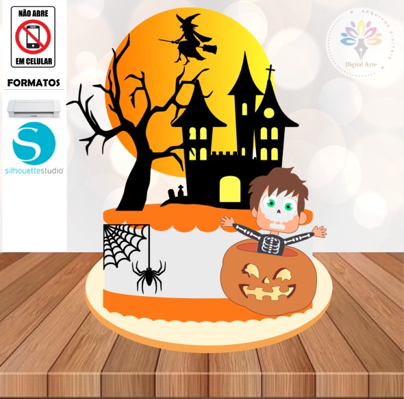 Arquivo de Corte Topo de Bolo Halloween #017
