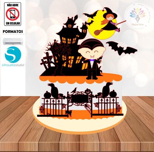 Arquivo de Corte Topo de Bolo Halloween #018