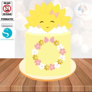 Arquivo de Corte Topo de Bolo Sol #01