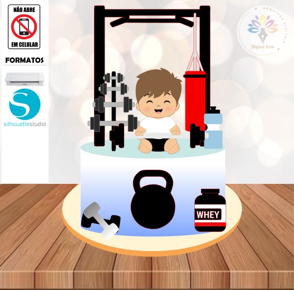 Arquivo de Corte Topo de Bolo Academia #010