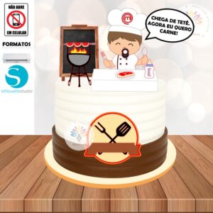 Arquivo de Corte Topo de Bolo Churrasco #004