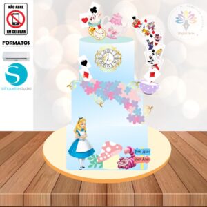 Arquivo de corte Topo de Bolo Alice #004