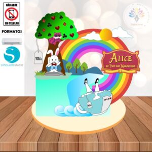 Arquivo de corte Topo de Bolo Alice #005