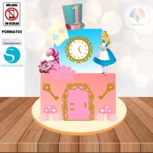 Arquivo de corte Topo de Bolo Alice #006