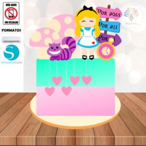 Arquivo de corte Topo de Bolo Alice #008