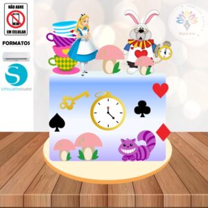 Arquivo de corte Topo de Bolo Alice #009