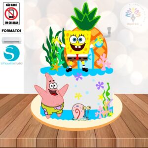Arquivo de Corte Topo de Bolo Bob Esponja #001