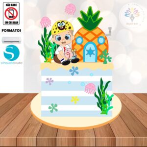 Arquivo de Corte Topo de Bolo Bob Esponja #002