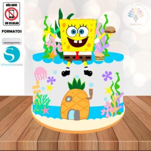 Arquivo de Corte Topo de Bolo Bob Esponja #003