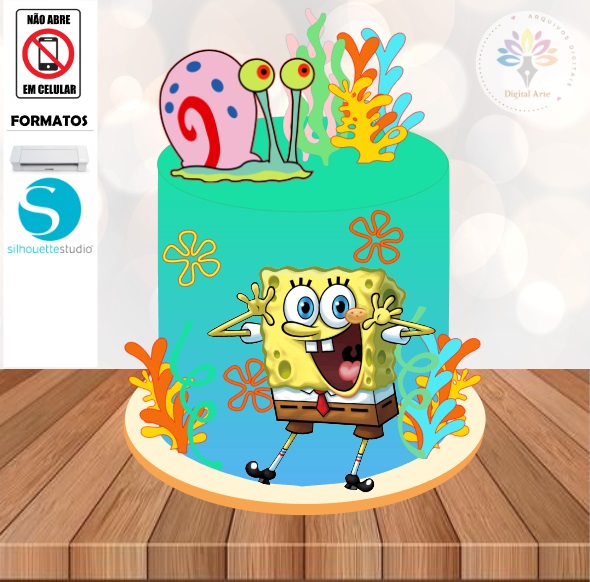 Arquivo de Corte Topo de Bolo Bob Esponja #006