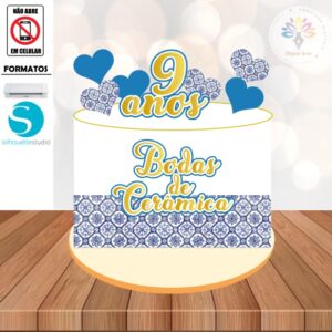 Arquivo de Corte Topo Bodas de Cerâmica #01