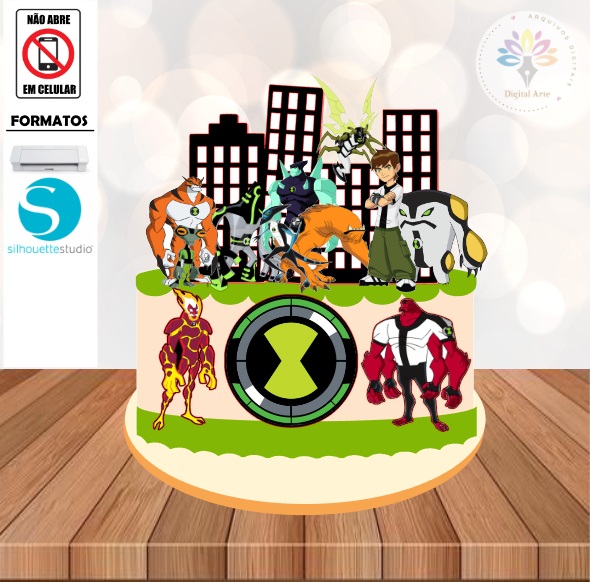 Arquivo de Corte Topo de Bolo Ben10 #002