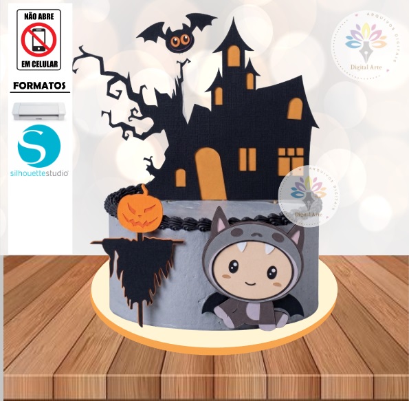 Arquivo de Corte Topo de Bolo Halloween #024