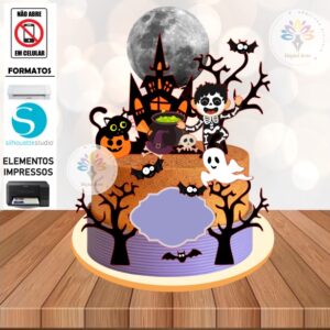 Arquivo de Corte Topo de Bolo Halloween #028