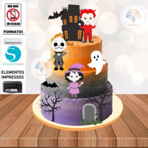 Arquivo de Corte Topo de Bolo Halloween #029