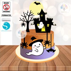 Arquivo de Corte Topo de Bolo Halloween #030