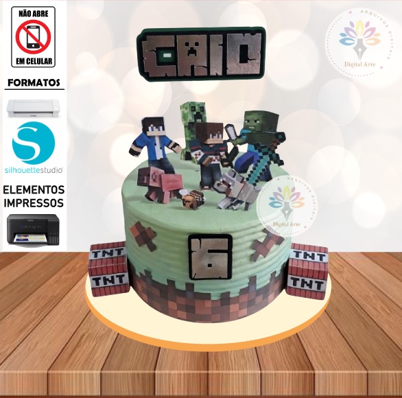 Arquivo de Corte Topo de Bolo Minecraft #001