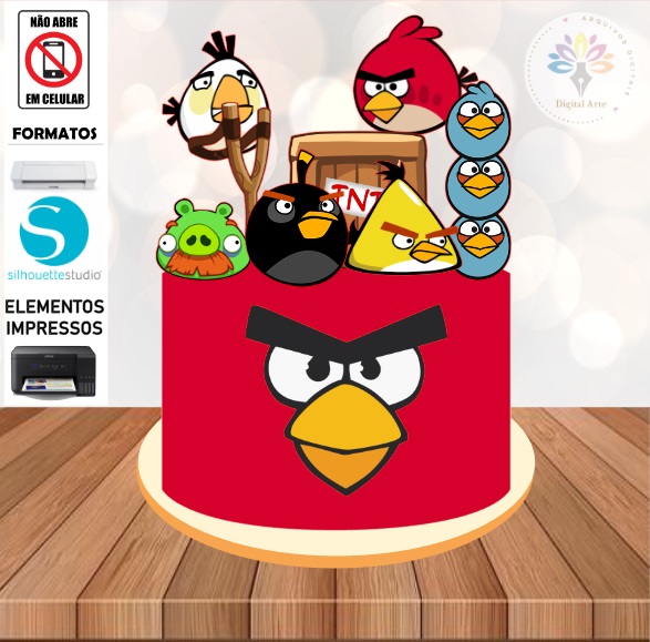 Arquivo Topo de Bolo Angry Birds #002