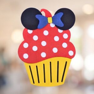 Arquivo Molde Convite - Cupcake Minnie - STUDIO